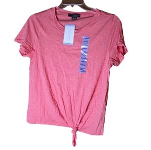 Social Standard by Sanctuary Coral Tie Front Tee NWT Women’s Size L